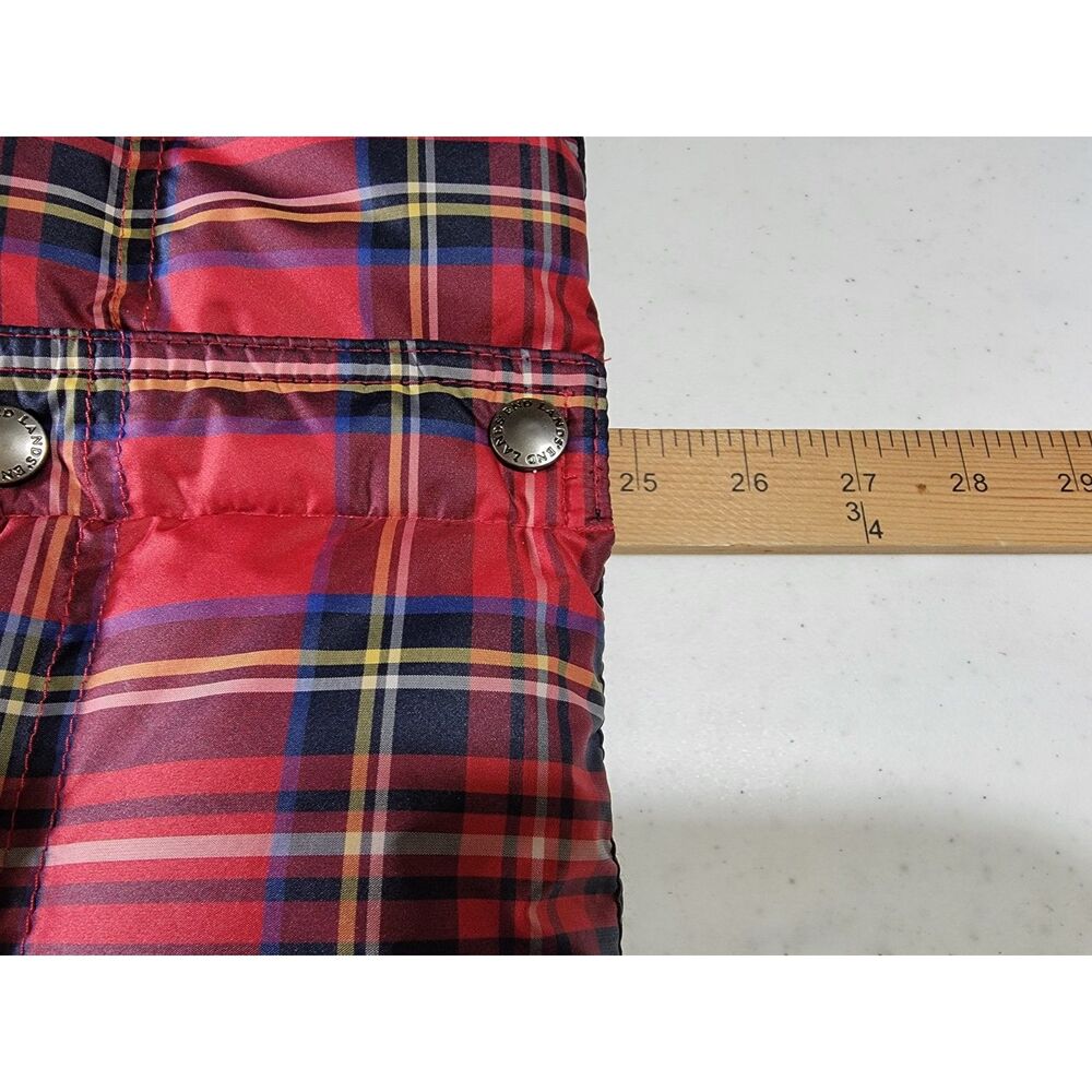 Lands End Women's Red Plaid Puffer Vest - Large - Picture 4 of 6